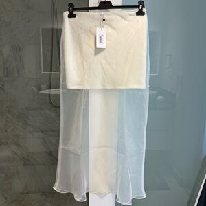 Line & Dot x Revolve Denman Midi Skirt in ivory